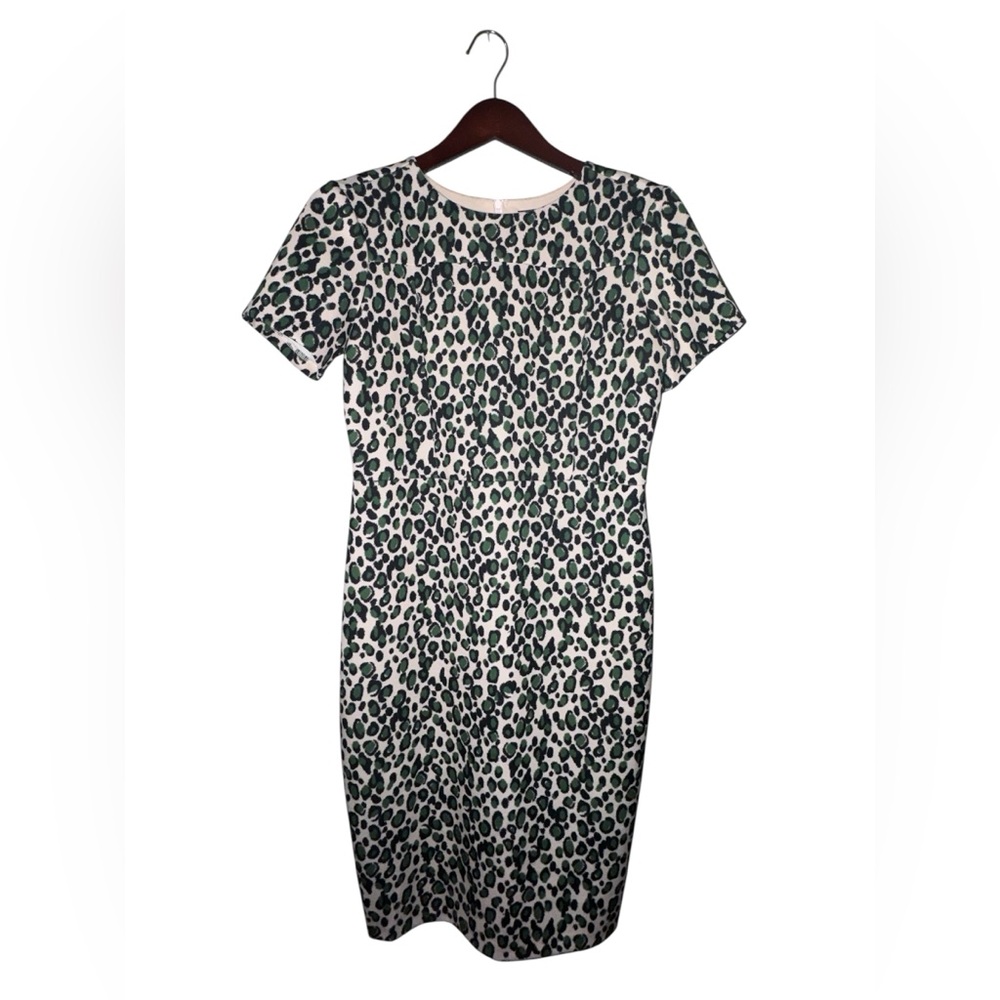 Alexia Admor Leopard Print Sheath Dress Size XL Short Sleeve Knee Length